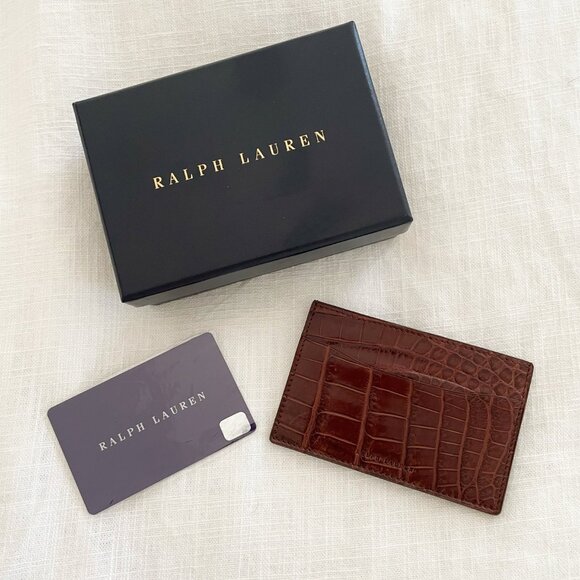 Mens Ralph Lauren Purple Label Alligator card case Brand New with Box ITALY - Picture 3 of 3